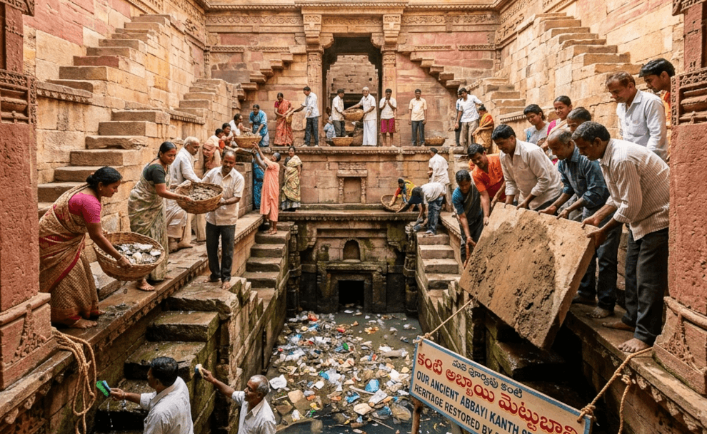 Viral Video Inspires 300 Volunteers to Clean Historic Stepwell